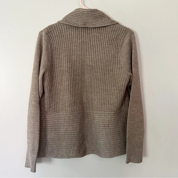 H&M Open Front Knit Cardigan Taupe Size Medium Casual Career Cozy - Picture 5 of 6